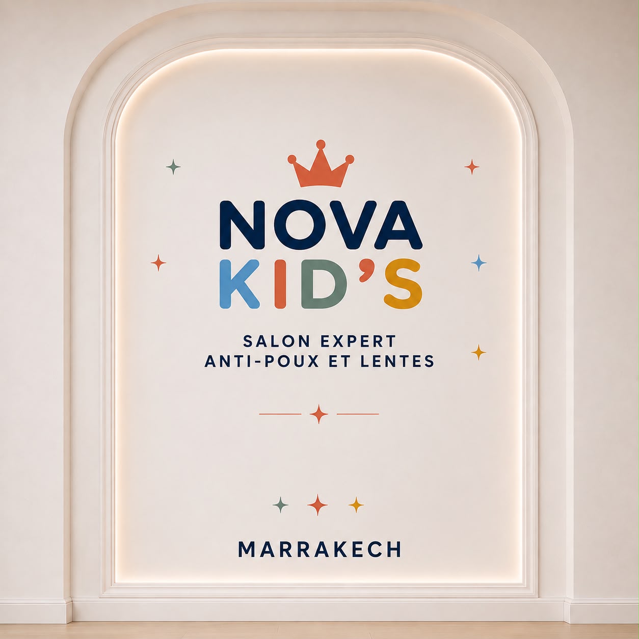 Intérieur du salon NOVA KID’S à Marrakech